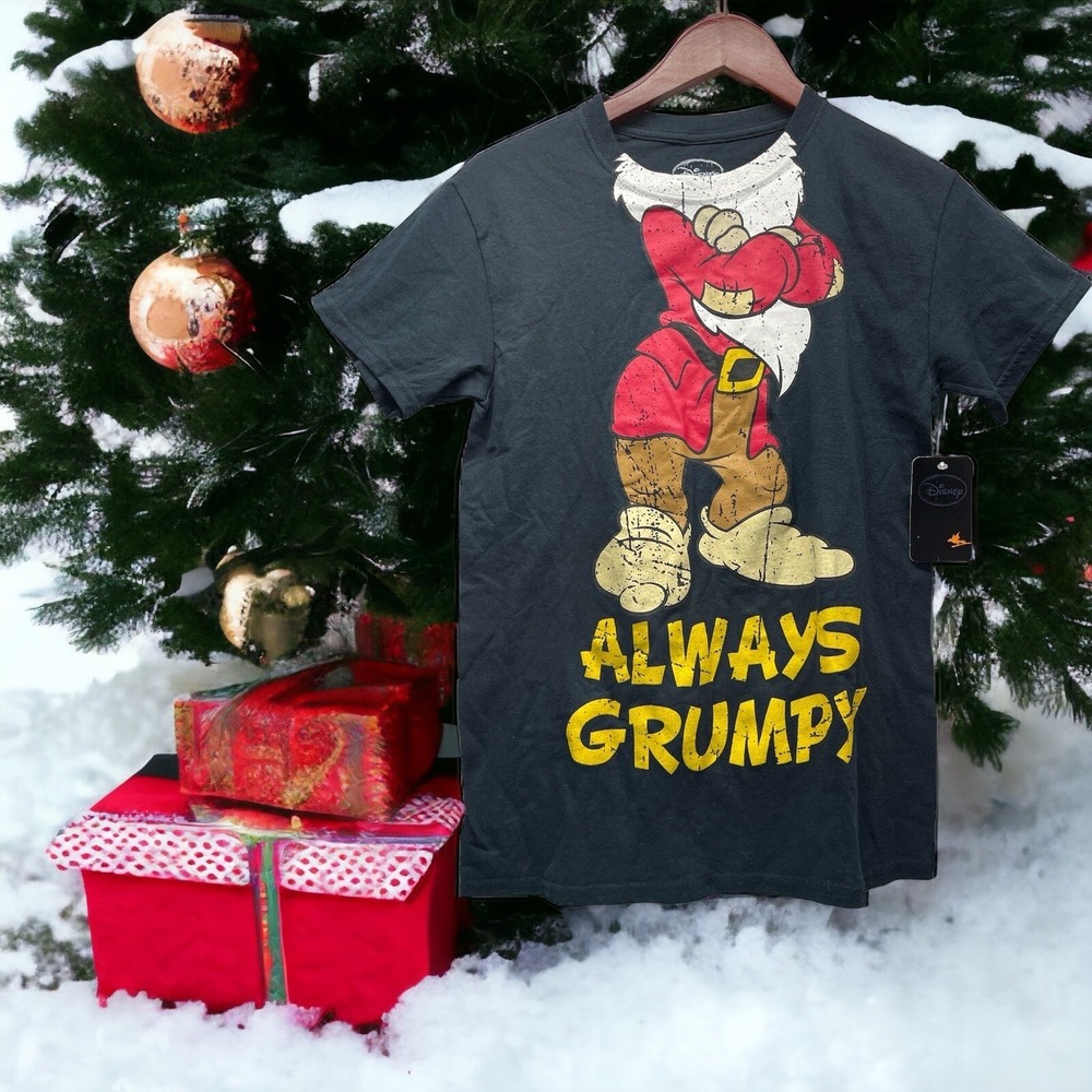 Disney Christmas Grumpy Small Black Tee Always Grumpy Shirt